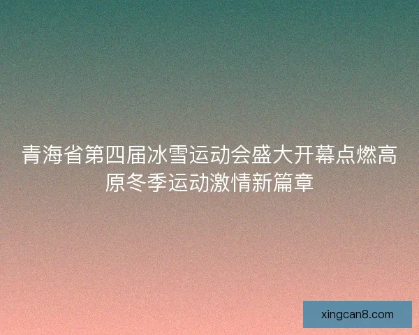 青海省第四届冰雪运动会盛大开幕点燃高原冬季运动激情新篇章