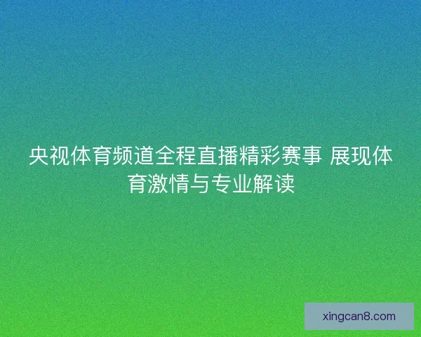 央视体育频道全程直播精彩赛事 展现体育激情与专业解读