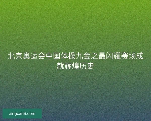 北京奥运会中国体操九金之最闪耀赛场成就辉煌历史