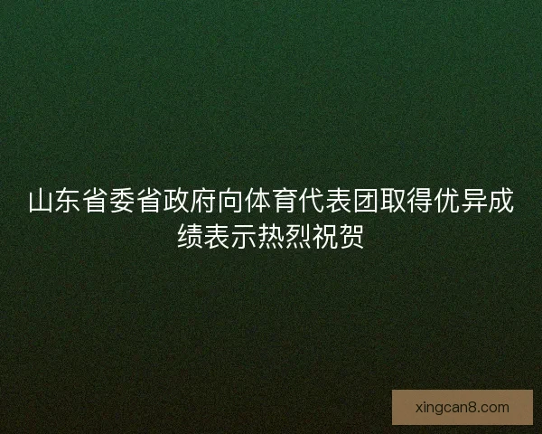 山东省委省政府向体育代表团取得优异成绩表示热烈祝贺
